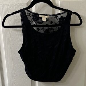 Forever 21 Black Lace Crop Top